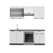 Cucina componibile Fame-Line Bianco rustico/Antracite 200 cm, PL Antracite Vicco