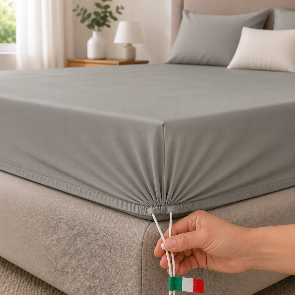 Romesila, Lenzuolo Piazza e Mezza Lenzuolo Sotto con Angolo da 27 cm, Grigio Scuro