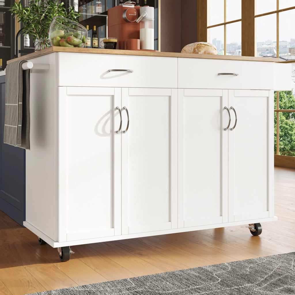 Isola Cucina Multifunzionale ¨C MINIMAL ¨C Bianco, Legno, 106x50x90.5cm