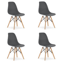 Sedia Valora OSAKA con gambe naturali grigio scuro per soggiorno x4