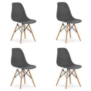 Sedia Valora OSAKA con gambe naturali grigio scuro per soggiorno x4