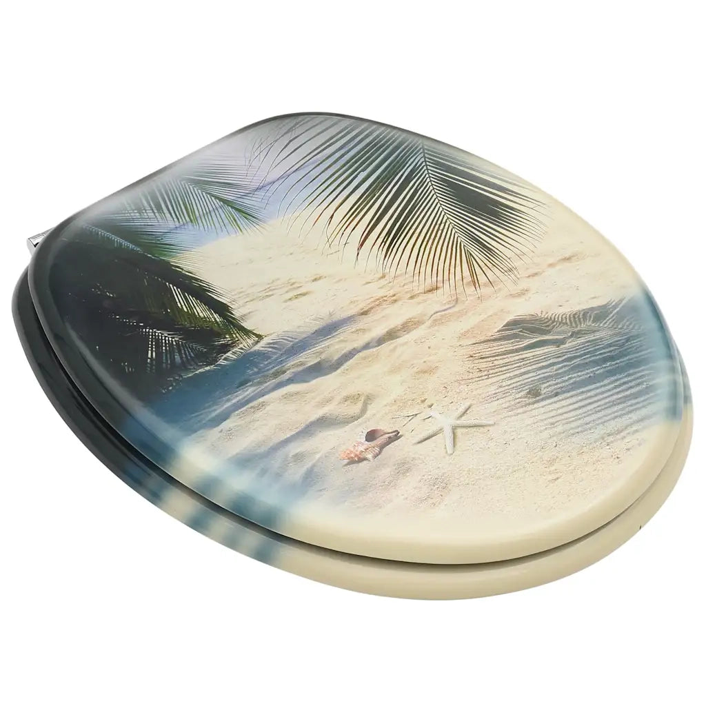 Tavoletta WC con Coperchio MDF Design Spiaggia CFW8076655