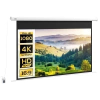 Telo per Proiettore 84" 16:9 Motorizzato con Telecomando, 215x8x140cm, Bianco