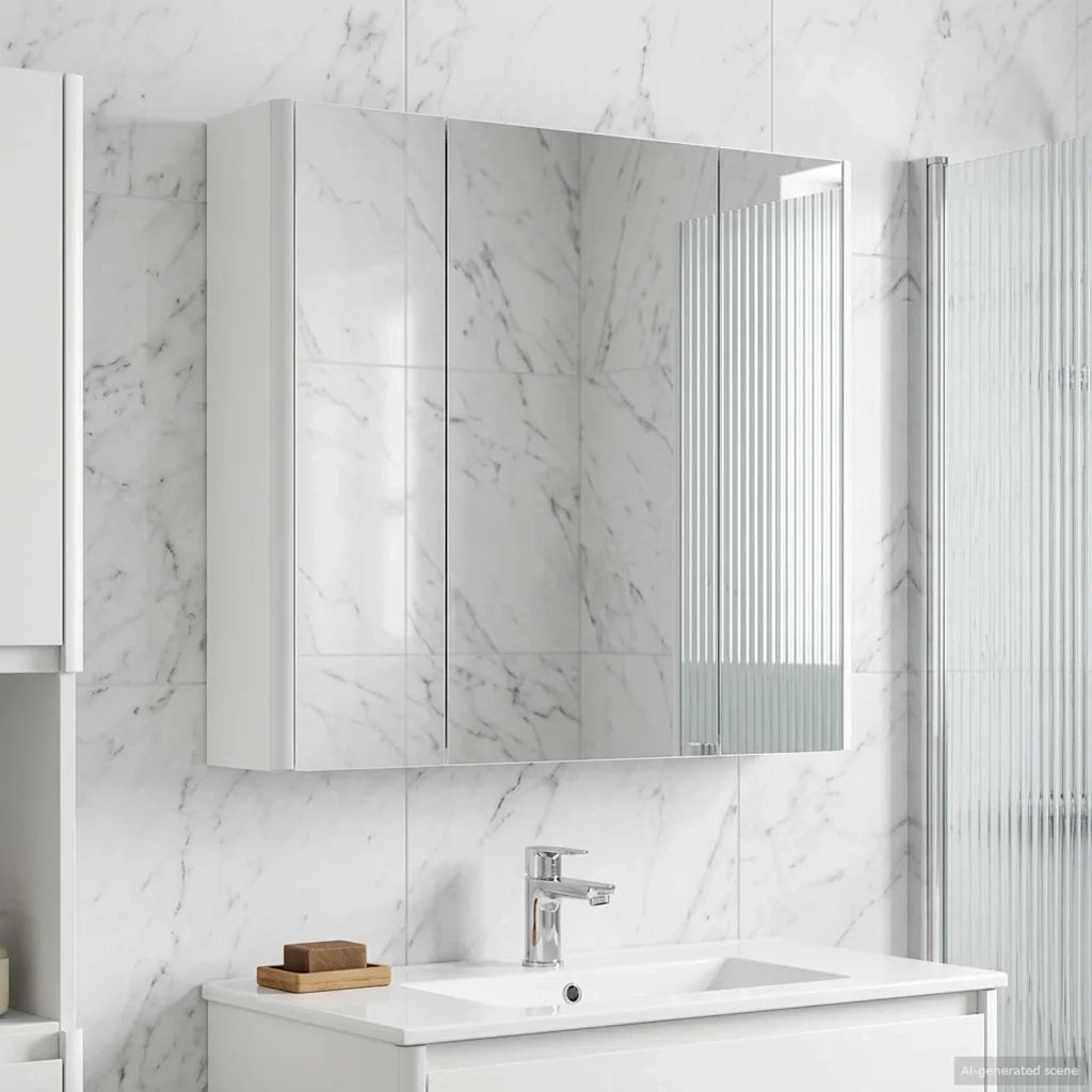 Mobiletto per specchio da bagno Bianco 63,5 x 15,5 x 60,5 cm
