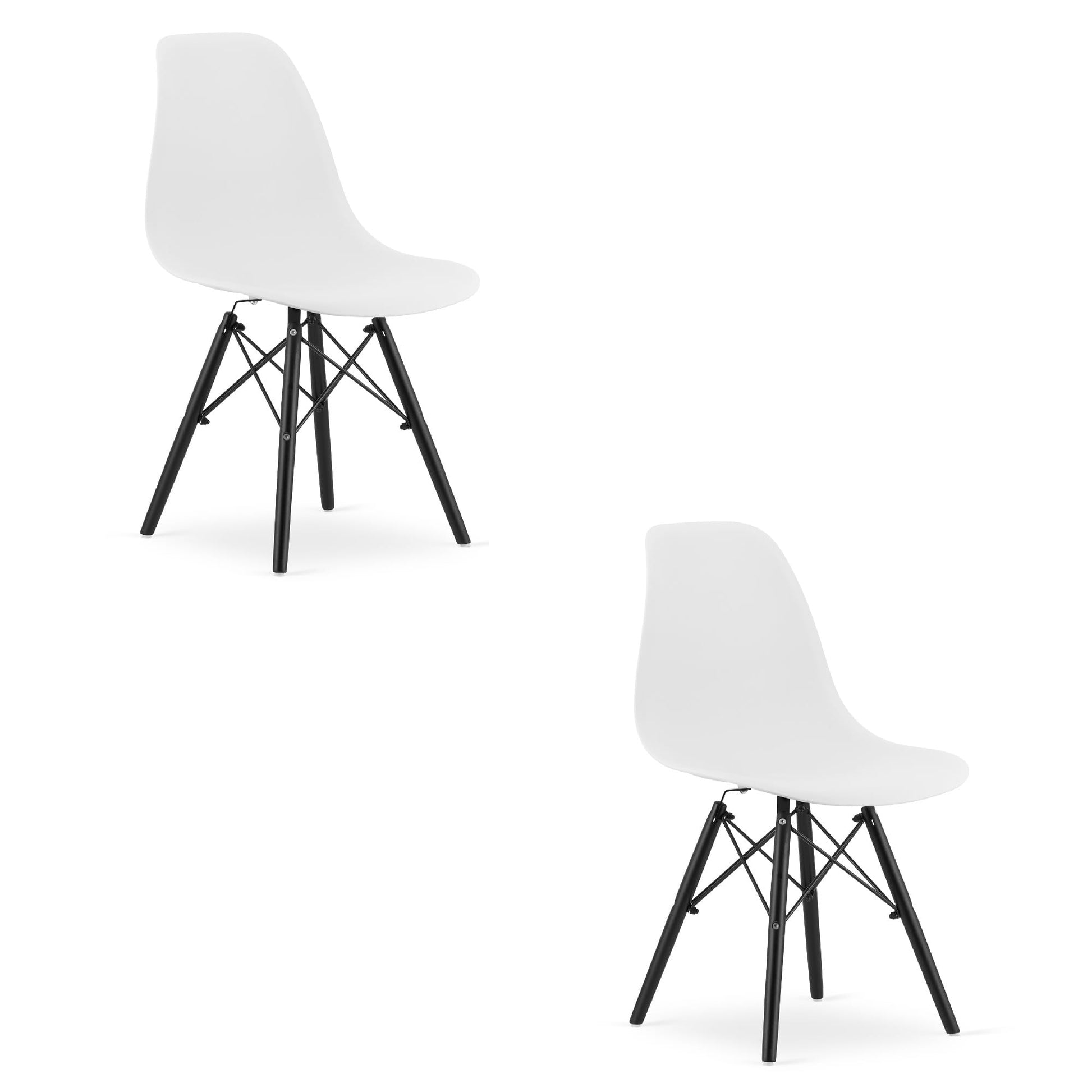 Sedia ergonomica Valora OSAKA con gambe bianche e nere per soggiorno x2