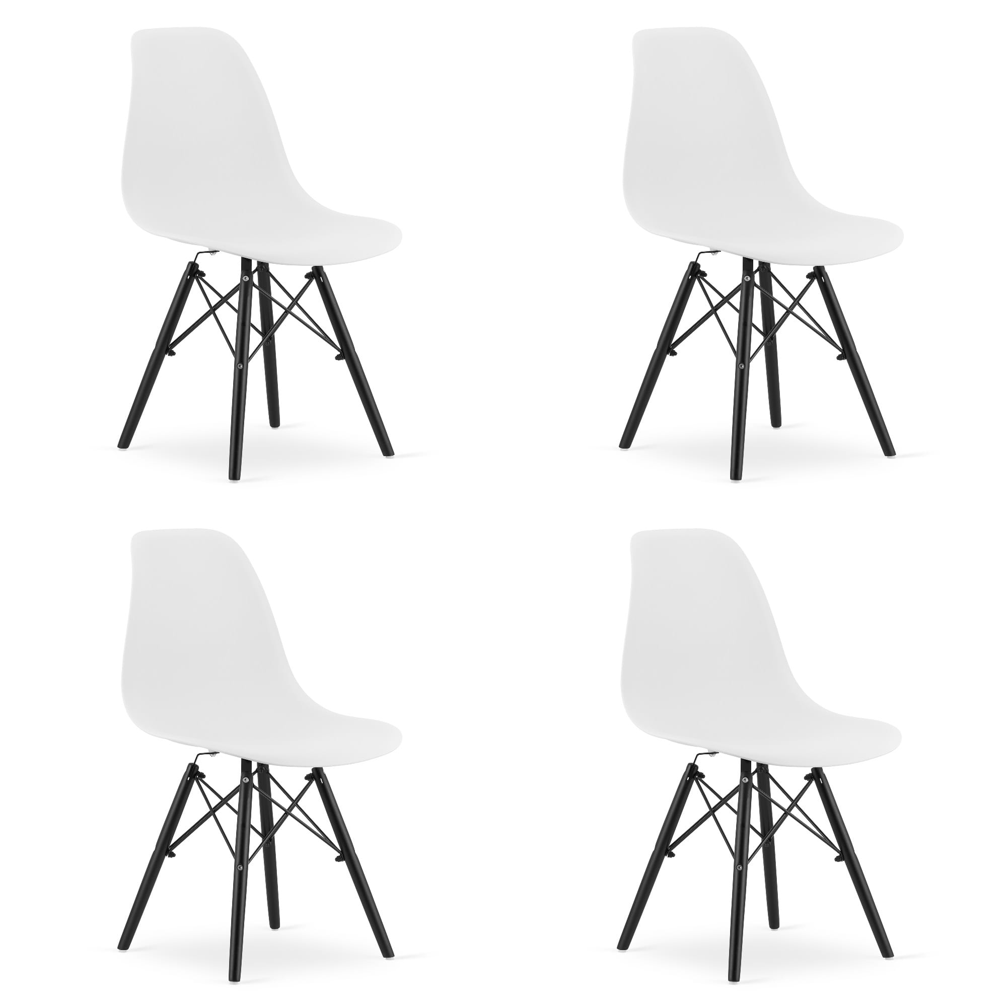 Sedia Valora OSAKA bianca gambe nere design ergonomico x4