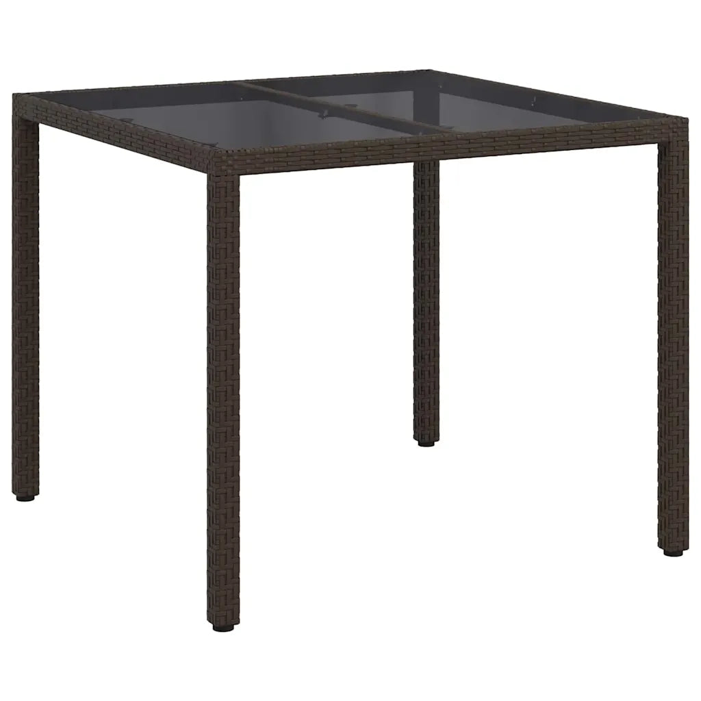 Tavolo da Giardino | Tavolino da esterno Marrone 90 x 90 x 75 cm polyrattan