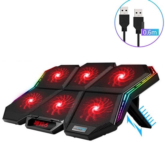 Sistema di raffreddamento per laptop con 6 ventilatori Standard di raffreddamento per laptop regolabile