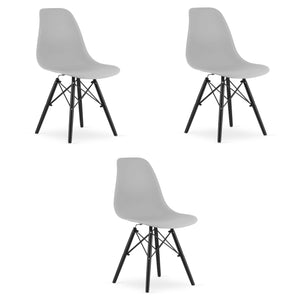 Sedia Valora OSAKA con gambe grigie e nere, design ergonomico x3