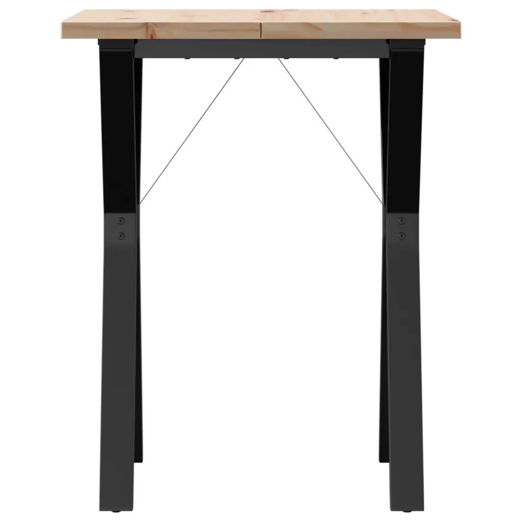 Tavolo da Pranzo Telaio a Y 60x60x75,5 cm Legno Pino e Acciaio