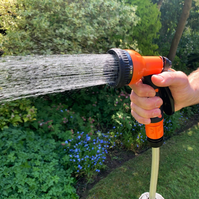 Avvolgitubo da Giardino Automatico Girevole Autoavvolgente e Pistola Spruzzo 20m