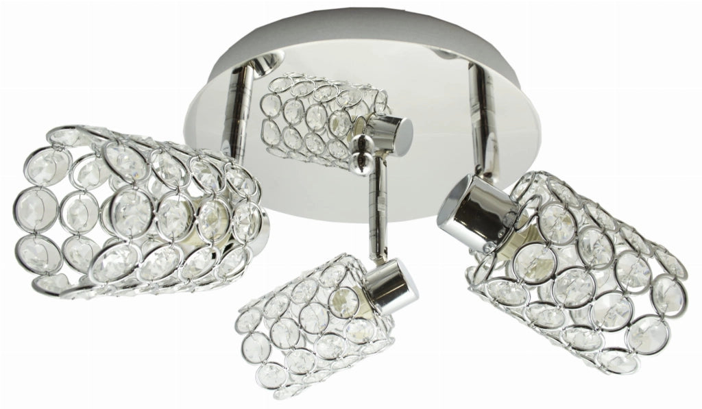 Plafoniera Candellux York cromata cristallo 44 cm 3xG9