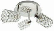 Plafoniera Candellux York cromata cristallo 44 cm 3xG9