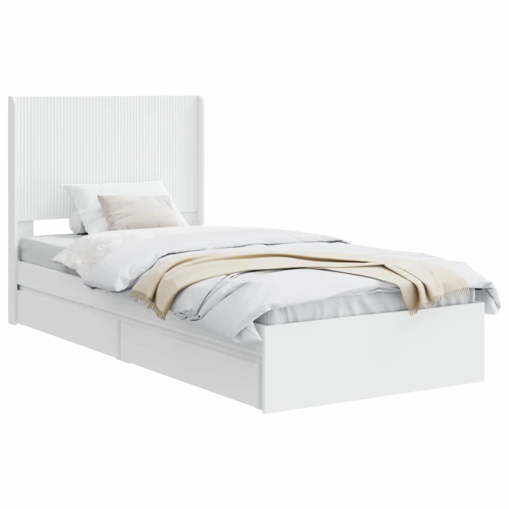 Struttura del letto con stoccaggio e testata Bianco 90 x 200 cm 3414055