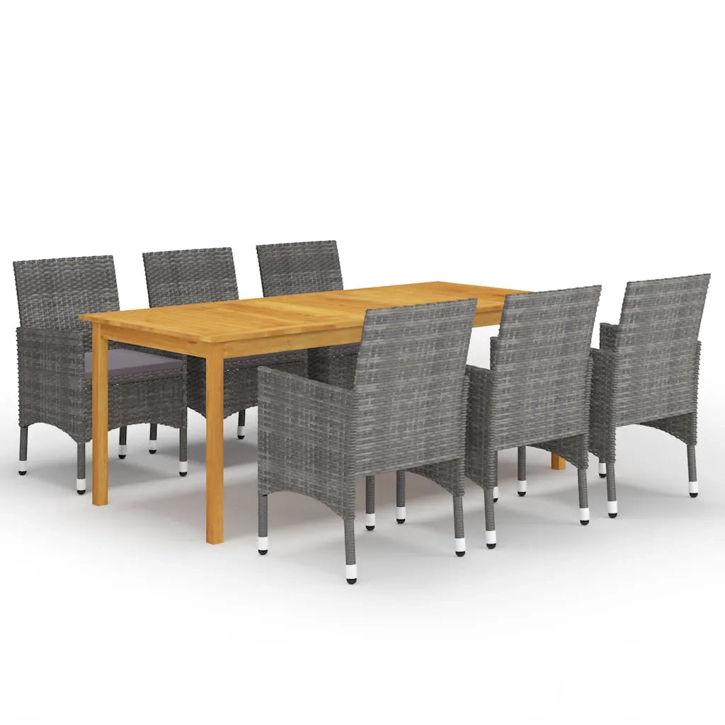 Set Mobili da Pranzo per Giardino 7 pz Grigio cod mxl 43792