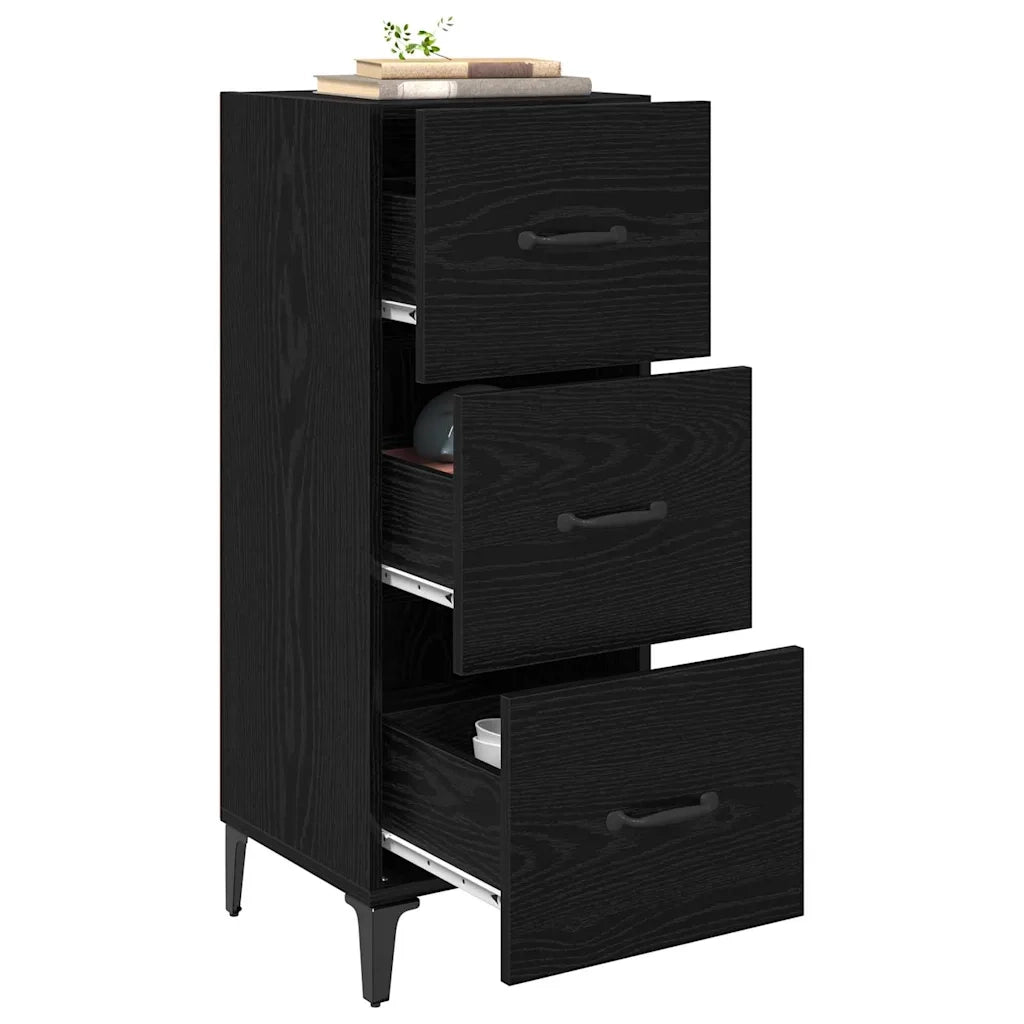 Credenza-Buffet-Armadio da cucina Rovere Nero 34,5 x 34 x 90 cm Legno multistrato 970240
