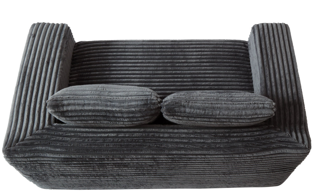 Divano 2 Posti Senza Montaggio in Tessuto Velluto a Coste ¨C MINIMAL ¨C Grigio