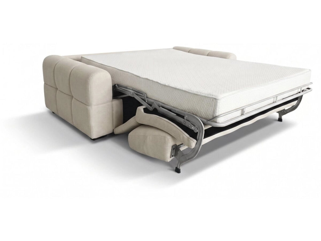 Divano letto a apertura rapida "Zoé" - Materasso da 18 cm - Larghezza letto 140 cm - 3 posti - Beige