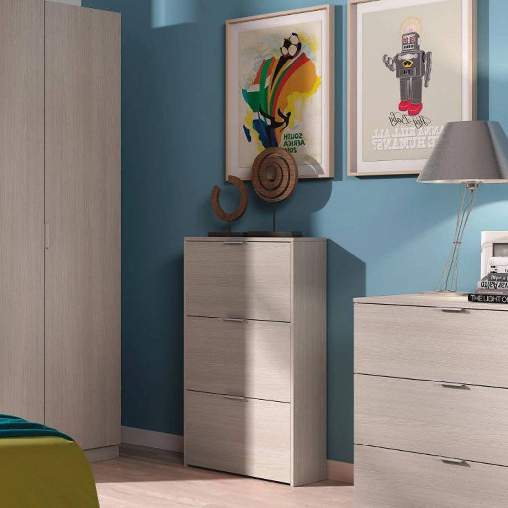 Mobile Portascarpe Asca, Scarpiera 18 Paia, 60x22x113h cm Marrone Rovere