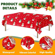 Tavolino Coperto Kerst - Rettilineo 137 x 274 cm - Motivo Fiori di Neve - Copertura per Tavolo da Imbattere - Copertura per Tavolo da Festa - Decorazione per Festa di Natale