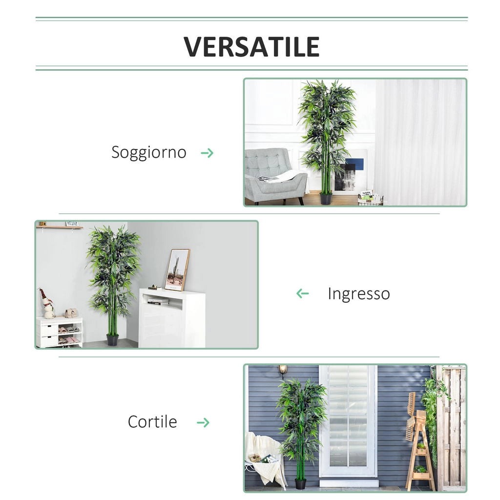 PIANTA DI BAMBÙ ARTIFICIALE IN VASO DA 180CM PER INTERNI ED ESTERNI