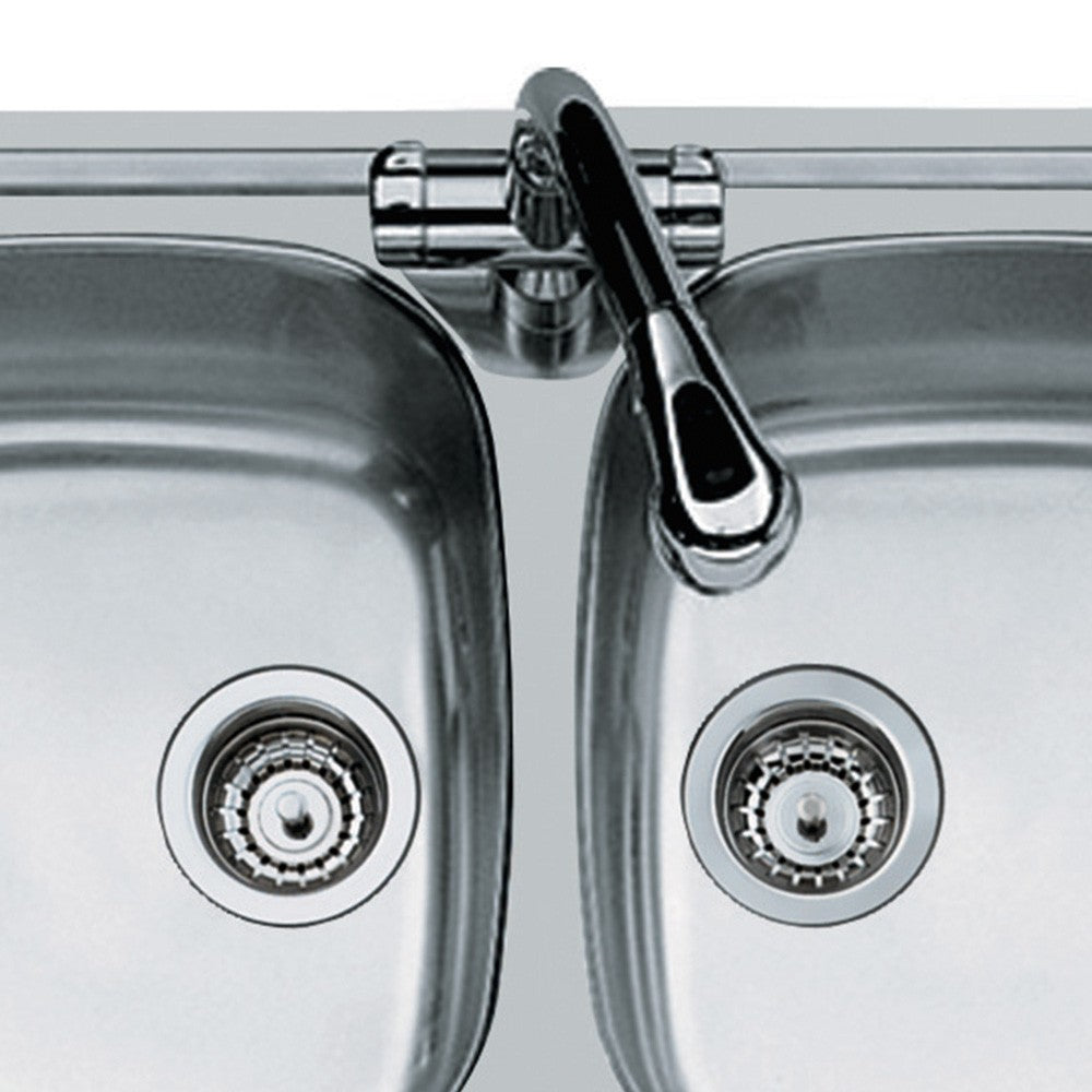 Lavello inox a 2 vasche 79x50