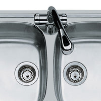 Lavello inox a 2 vasche 79x50