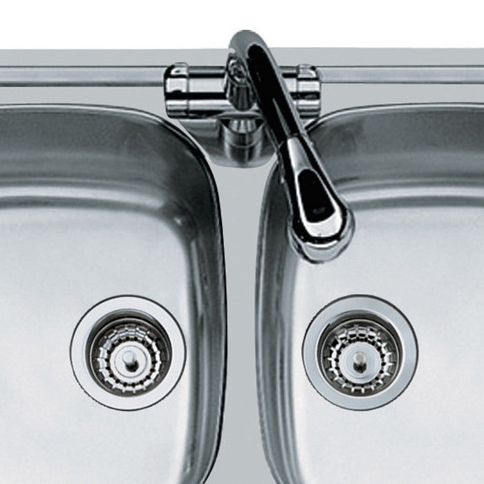 Lavello inox a 2 vasche 79x50