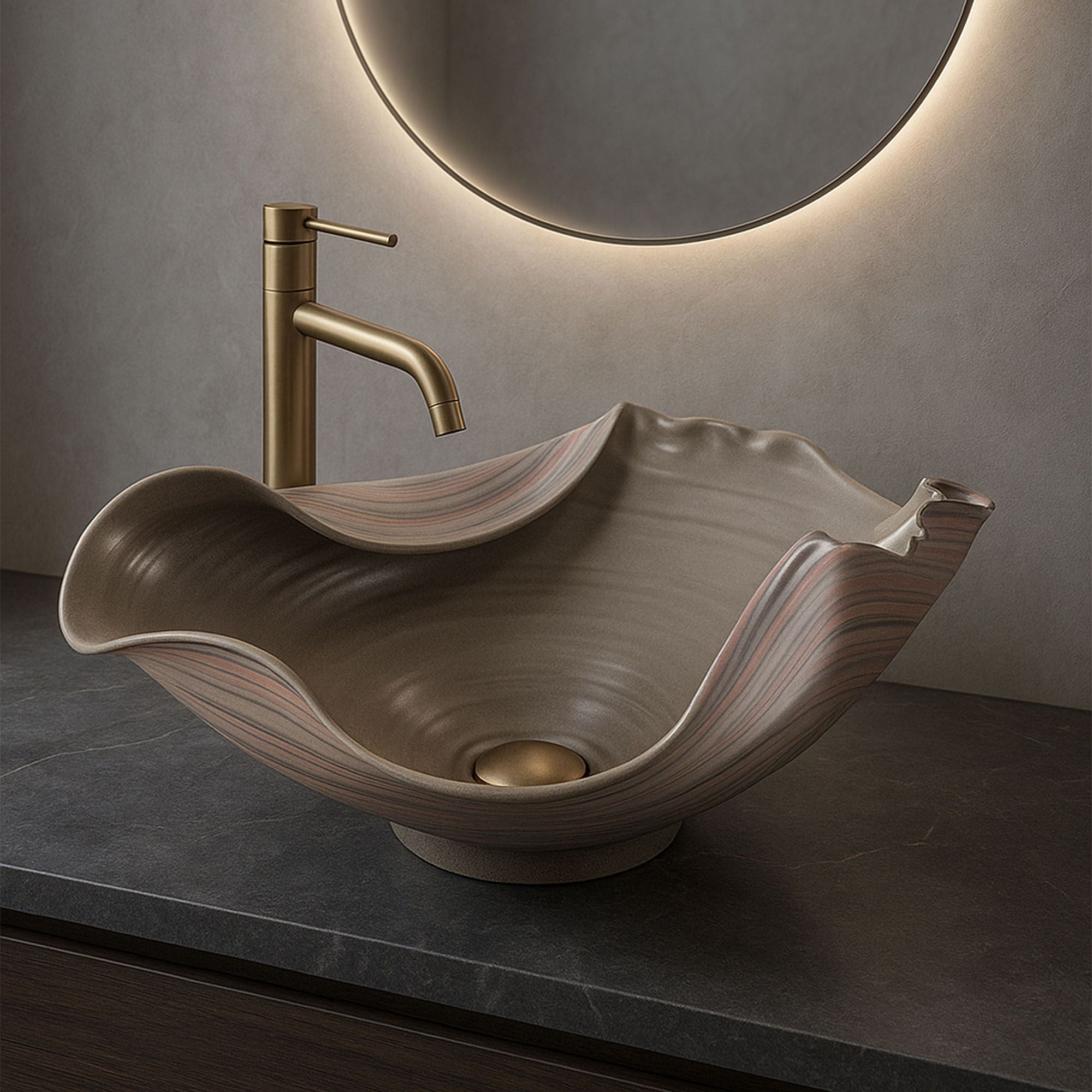 Lavabo Da Appoggio In Ceramica Rea Hm-17 Handmade Art