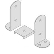 Ancoraggio Palo A Pavimento Ad "L" (2 L + Rialzo) 7X7 Cm Inox