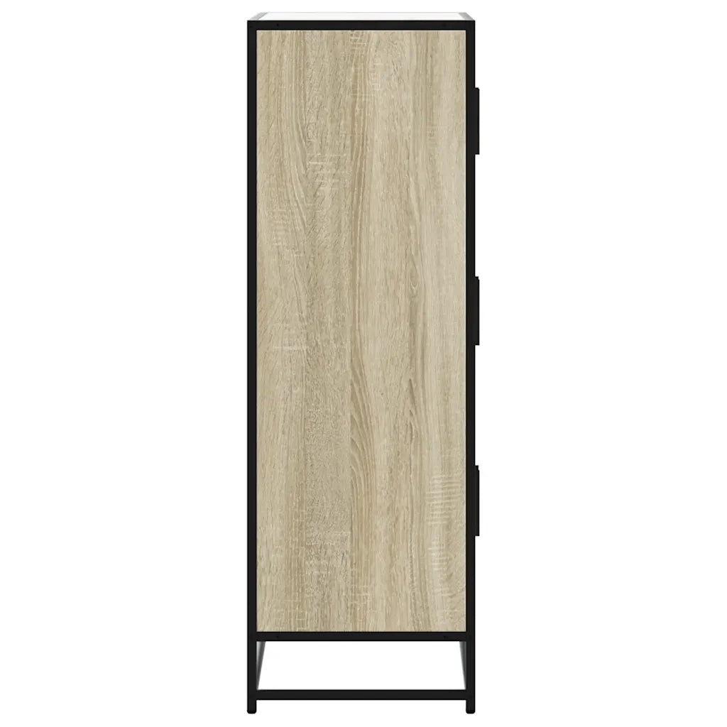 Credenza Rovere Sonoma 68x35x106,5 cm Legno Multistrato Metallo