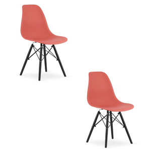 Sedia Valora OSAKA dal design ergonomico con gambe nere vermiglio x2