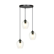 Lampada a sospensione ISTAR in acciaio nero e vetro