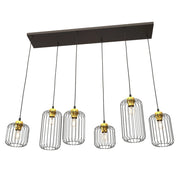 Lampada a sospensione VANDER in acciaio nero e oro