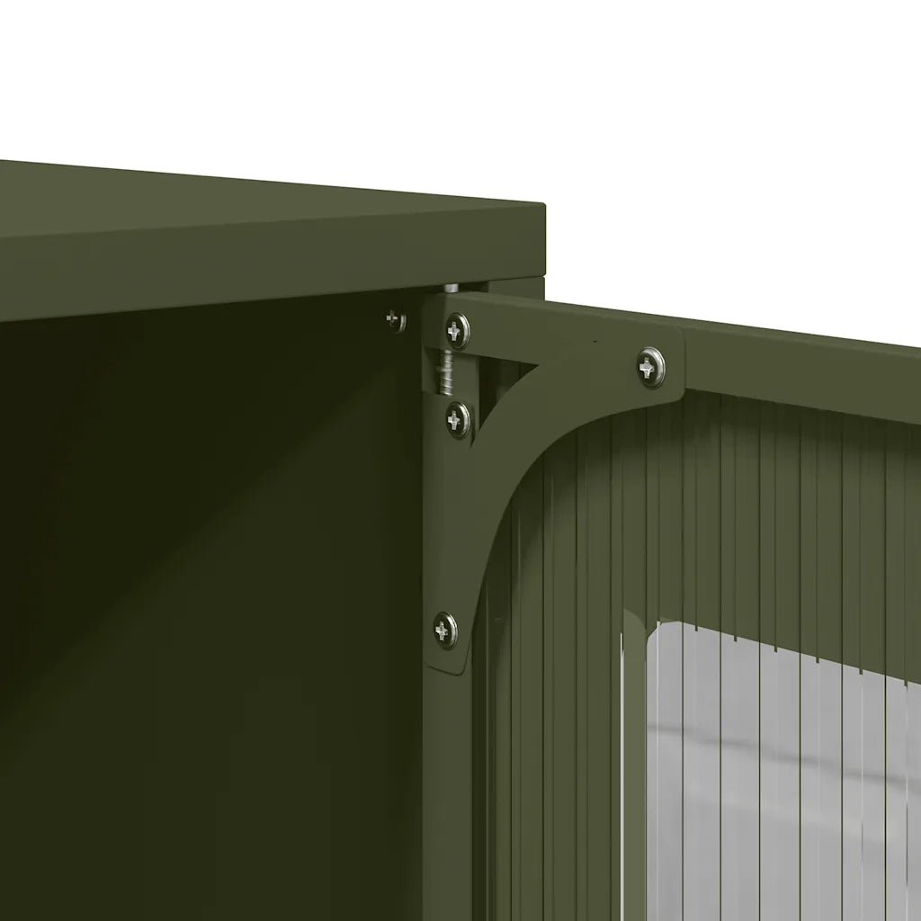 Credenza Verde Oliva 68x39x107 cm in Acciaio
