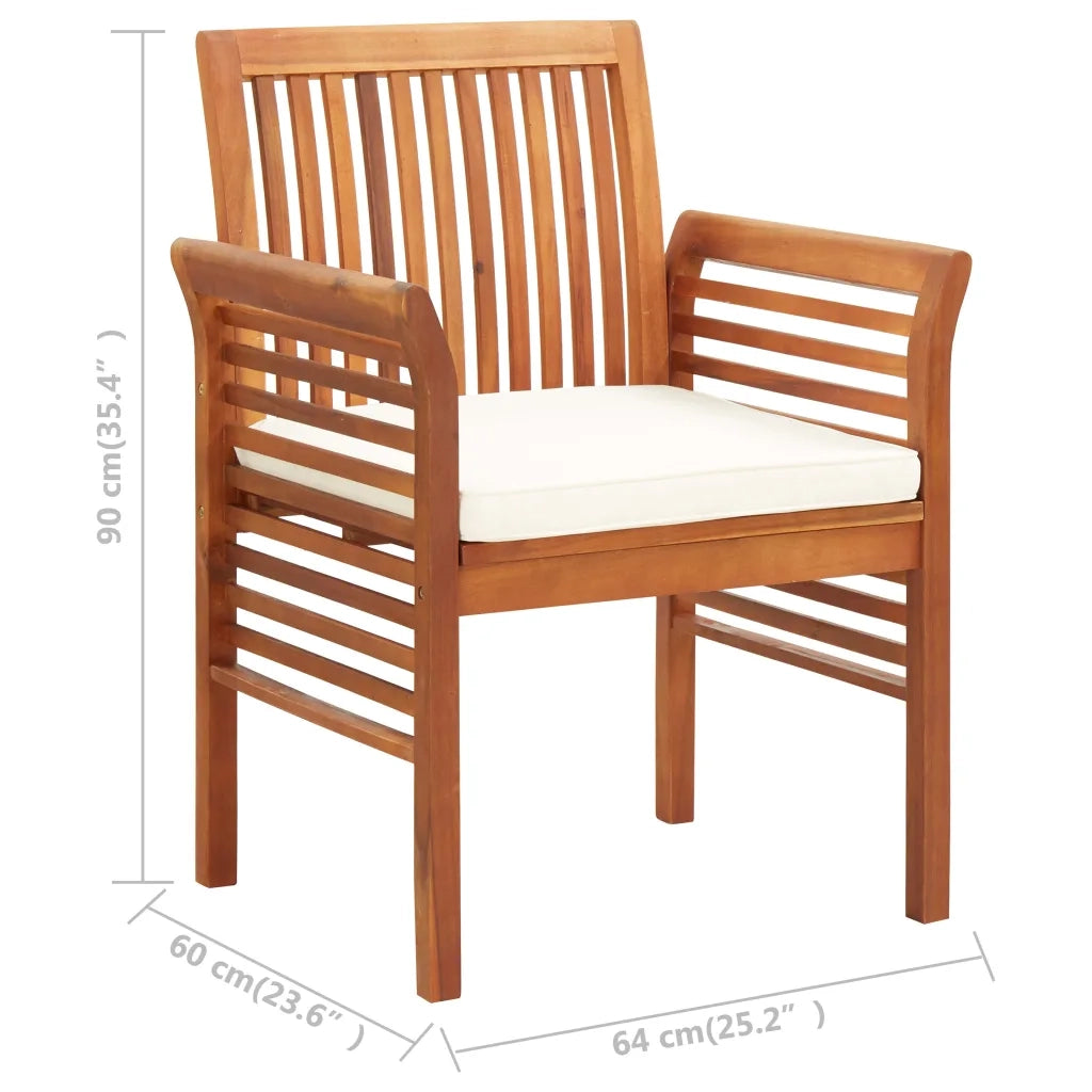 Sedia da Pranzo per Giardino con Cuscino in Massello di Acacia 45964