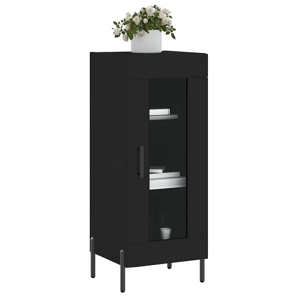 Credenza | Madia | Buffet da pranzo | Armadio da pranzo Nero 34,5x34x90 cm in Legno Multistrato