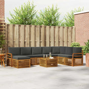 Set divano sezionale con cuscino 9 pcs Naturale e Antracite 3375332