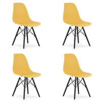 Sedia Valora OSAKA gambe nere senape per sala da pranzo x4