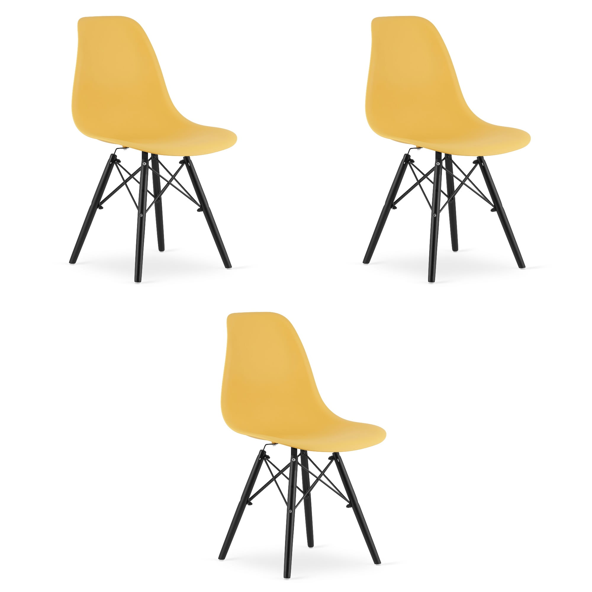 Sedia Valora OSAKA gambe nere senape per soggiorno x3