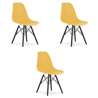 Sedia Valora OSAKA gambe nere senape per soggiorno x3