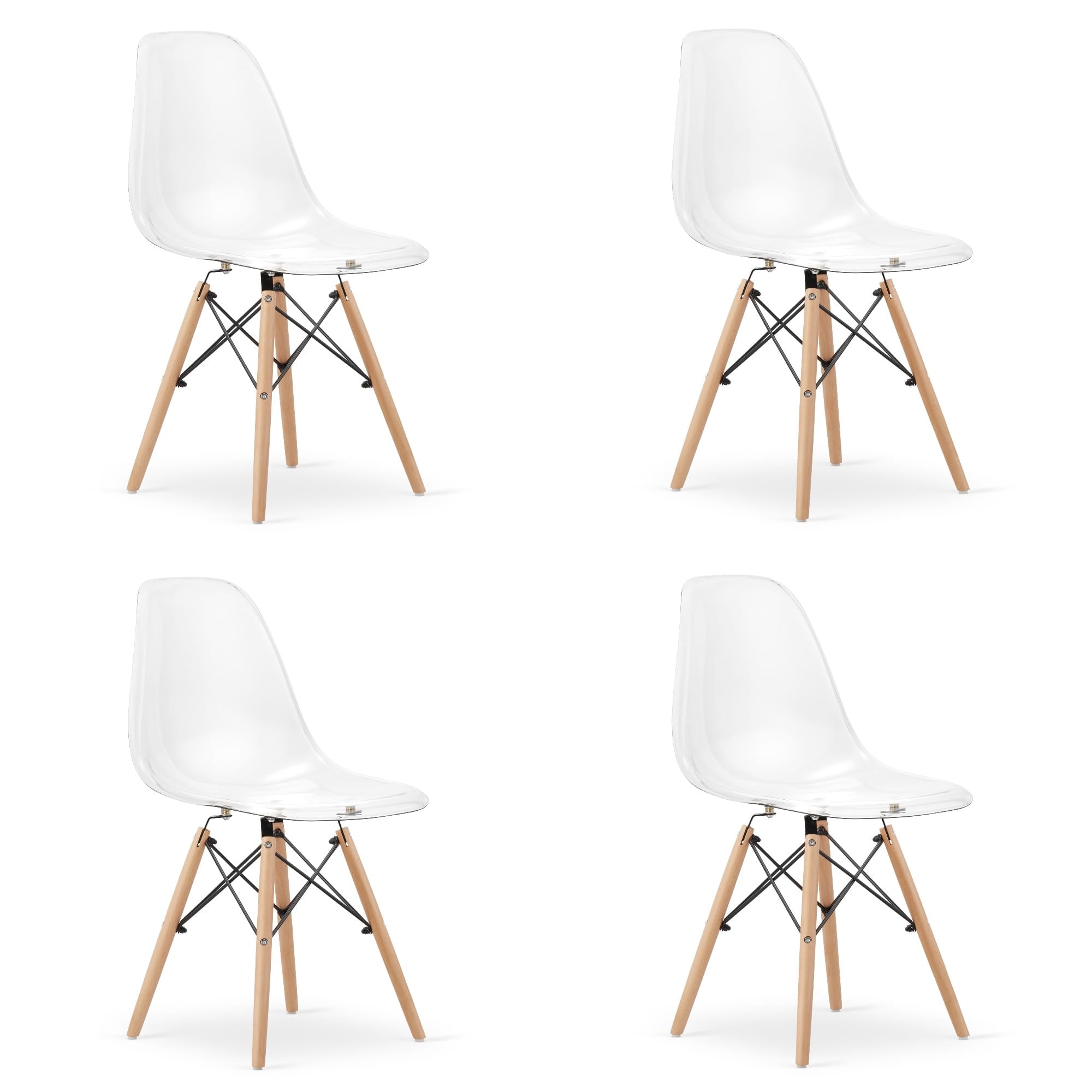 Sedia Valora OSAKA con gambe trasparenti naturali per soggiorno x4