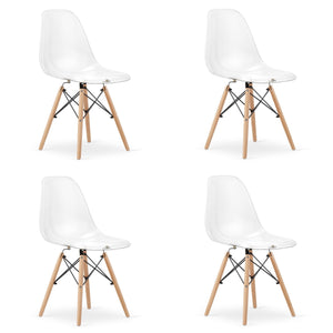 Sedia Valora OSAKA con gambe trasparenti naturali per soggiorno x4