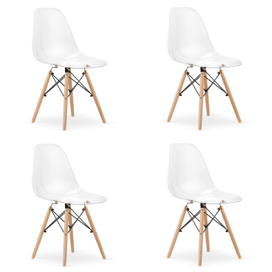 Sedia Valora OSAKA con gambe trasparenti naturali per soggiorno x4