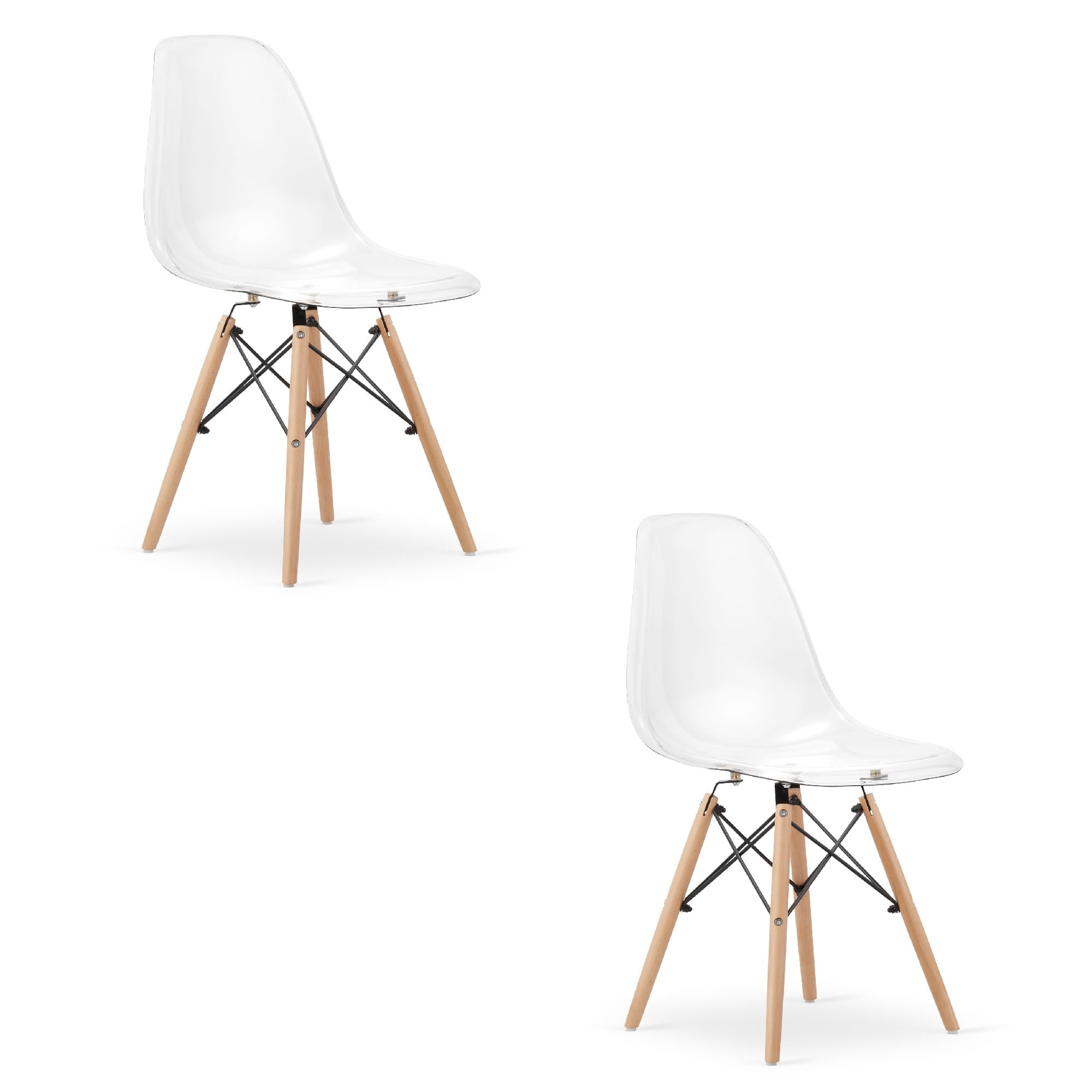 Sedia Valora OSAKA con gambe trasparenti naturali per soggiorno x2