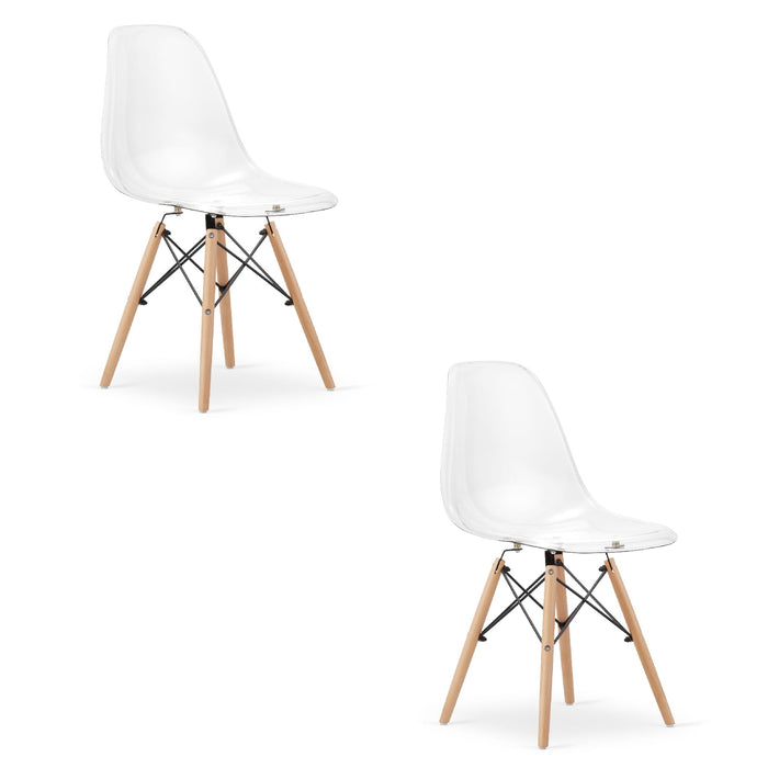 Sedia Valora OSAKA con gambe trasparenti naturali per soggiorno x2