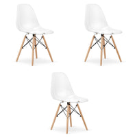 Sedia Valora OSAKA con gambe trasparenti naturali per soggiorno x3