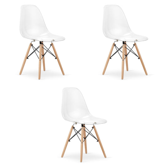 Sedia Valora OSAKA con gambe trasparenti naturali per soggiorno x3