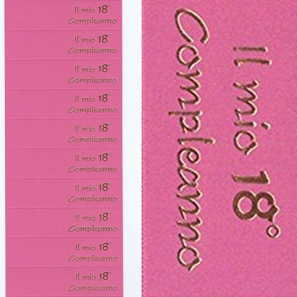 Trade Shop - 70 Bigliettini Bomboniere 18°compleanno Diciottanni Auguri Stampabili Pretagliati Fucsia -