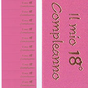 Trade Shop - 70 Bigliettini Bomboniere 18°compleanno Diciottanni Auguri Stampabili Pretagliati Fucsia -